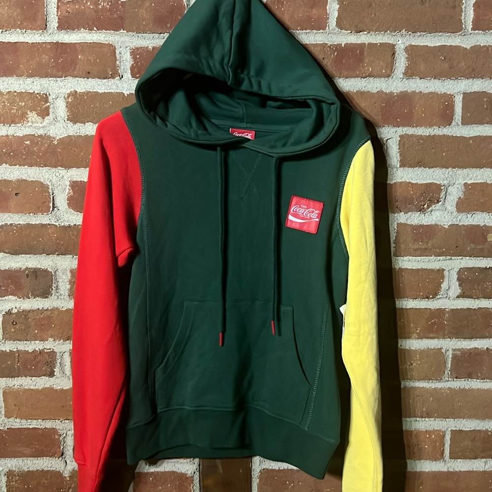 Coca-Cola x Staple Embroidered pullover colorblock hoodie Size XS NWT